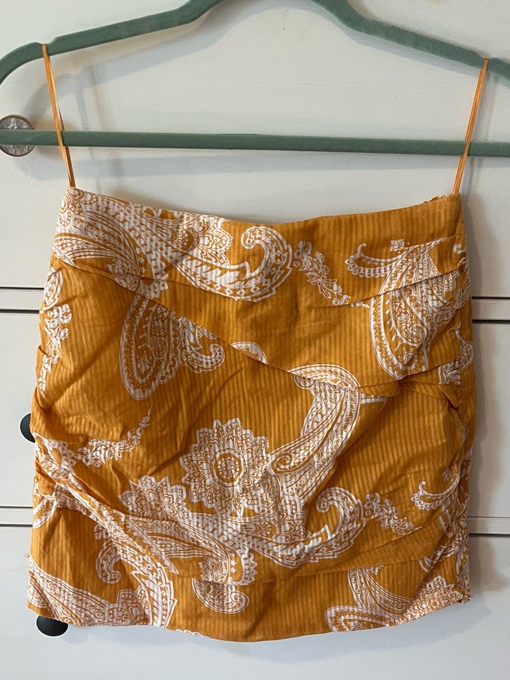 Mustard Paisley Mini Skirt